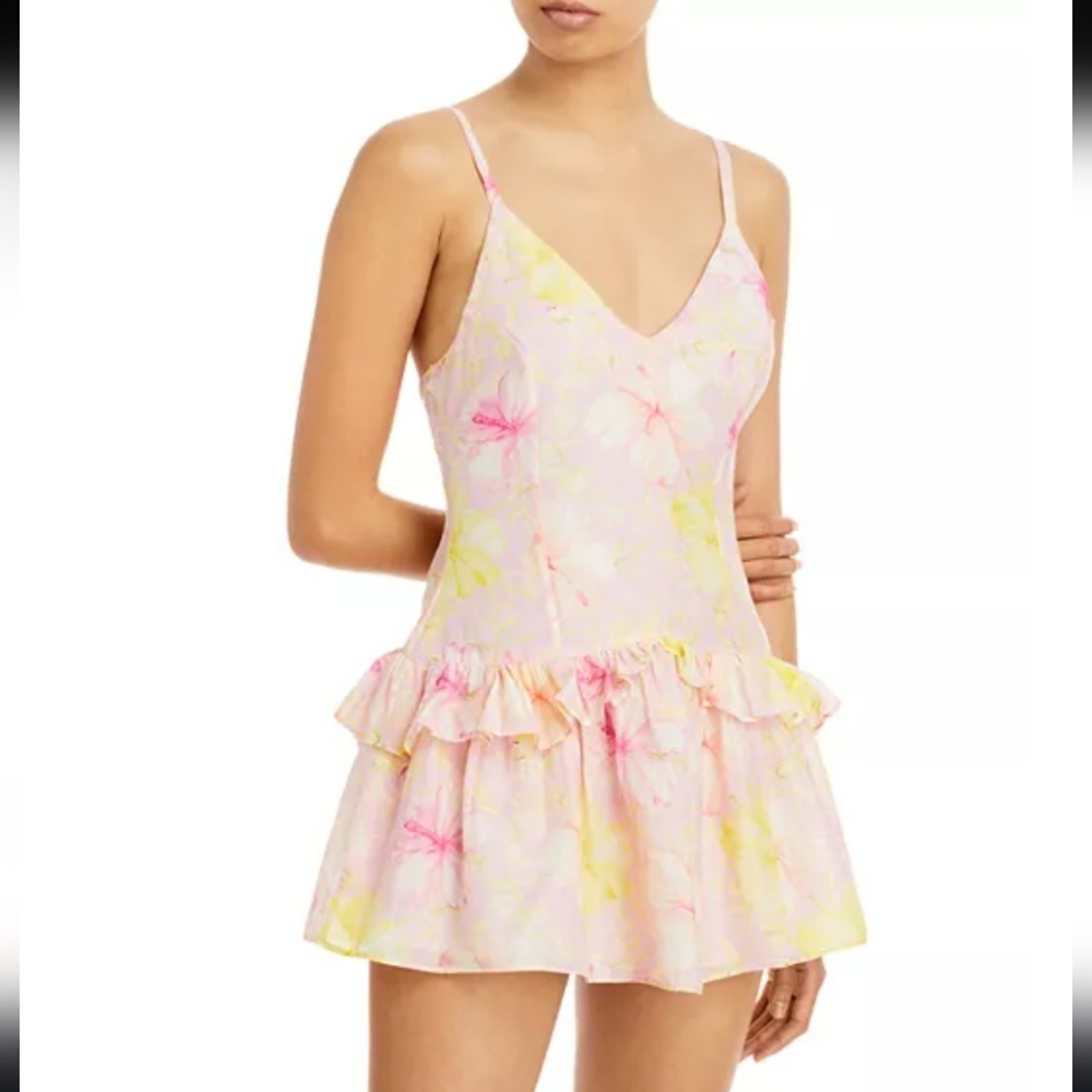 NWT LoveShackFancy Fabienne Printed Mini Dress Light Berry Tea Size 2 - Picture 1 of 9